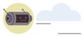 Robotic Technology and Cloud Computing Concept with Simple Flat Design Royalty Free Stock Photo