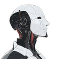 Futuristic robot head profile view futuristic android head technology concept Royalty Free Stock Photo
