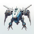 Futuristic Robot Illustration With Large Claws - Drone Robot Art