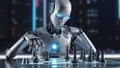 Futuristic Robot Playing Chess with Advanced AI Created With Generative AI Royalty Free Stock Photo
