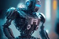 Futuristic robot portrait. Modern Cyborg Technology. Generative AI