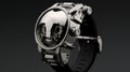 Futuristic Robot Skull Watch With Chrome Finish