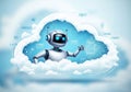 Cloud and circuit imagery suggest themes of cloud computing and AI integrati Royalty Free Stock Photo