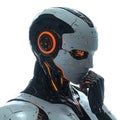 Futuristic robot thinking concept artificial intelligence cybernetic being Royalty Free Stock Photo