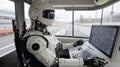 futuristic robot traffic control operates traffic signs with advanced technology