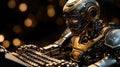 A Futuristic Robot Writer: Cyberpunk Mechanical Author