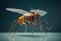 Futuristic robotic animal. Wildlife mechanical mosquito insect