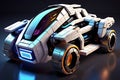 Futuristic robotic car. cinematic miniature marvel Royalty Free Stock Photo