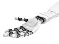 Futuristic Robotic Hand Arm Holding Empty Space