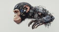 A futuristic robotic monkey showcases a blend of organic and mechanical elements, symbolizing innovation Royalty Free Stock Photo