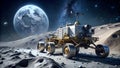 Robotic Lunar Rover Exploring the Moon's Surface
