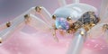 Futuristic robotic spider with intricate design and glowing features