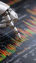 Futuristic Robotics and AI Technology Analyzing Marketing Trends with Financial Data and Charts Royalty Free Stock Photo