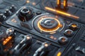 Futuristic Robotics Control UI with Progress Bar and Metallic Glowing 3D Elements for Tech Design