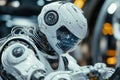 Futuristic Robotics: Upclose Image of Automation and Artificial Intelligence with Copy Space