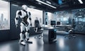 Futuristic Robots in High-Tech Workspace AI Generated