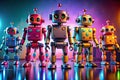 Futuristic Robots Practicing Social Distancing A 3D Rendered Illustration Showcasing Innovation in Automation and Royalty Free Stock Photo