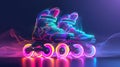 Futuristic Roller Skates, Glitch Style, Design, Sleek, Ultra Realistic, Photorealistic