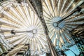 Futuristic Roof of the Sony Center in Berlin illuminated at Night