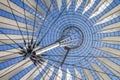 Futuristic roof of the Sony Center in Potsdamer Platz in Berlin Royalty Free Stock Photo