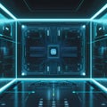 Futuristic AI Interface with Neon Tech Circuitry â Digital Control Panel Design Royalty Free Stock Photo
