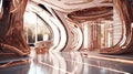 Futuristic Rose Gold and Bronze Interior: Award-Winning 8K Desig