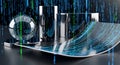 Digital Data Sphere Reflecting Futuristic Binary Code and Abstract Technology Royalty Free Stock Photo