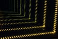 Futuristic sci-fi abstract space dock tunnel effect with yellow lights