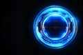 Futuristic sci-fi circle HUD element. Fractal portal glowing in neon color