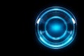 Futuristic sci-fi circle HUD element. Fractal portal glowing in neon color