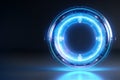 Futuristic sci-fi circle HUD element. Fractal portal glowing in neon color