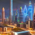 579 Futuristic Sci-Fi City: A futuristic and sci-fi-inspired background featuring a futuristic cityscape with futuristic buildin