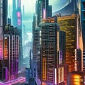 579 Futuristic Sci-Fi City: A futuristic and sci-fi-inspired background featuring a futuristic cityscape with futuristic buildin