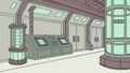 Futuristic Sci-Fi Control Room with Machinery, vector design Generative AI Royalty Free Stock Photo