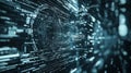 Futuristic sci-fi digital interface with complex programming code patterns Royalty Free Stock Photo