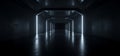 Futuristic Sci Fi Elegant Graphic Background Dark Reflective Grunge Concrete Alien Spaceship Tunnel Corridor Hall Room Gallery