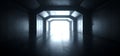 Futuristic Sci Fi Elegant Graphic Background Dark Reflective Grunge Concrete Alien Spaceship Tunnel Corridor Hall Room Gallery