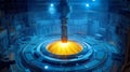 Futuristic Sci-Fi Energy Infrastructure with Advanced Reactor Design for Scientific Exploration. Royalty Free Stock Photo