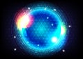 Futuristic Sci-Fi glowing HUD circle and sphere. Blue and red light effect. Abstract hi-tech background. Head-up display interface Royalty Free Stock Photo
