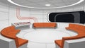 Futuristic SciFi Interior with Circular Seating and Control Panel Royalty Free Stock Photo
