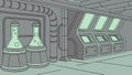 Futuristic Sci-Fi Laboratory with Chemical Apparatus, vector design Generative AI Royalty Free Stock Photo