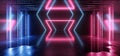 Futuristic Sci Fi Neon Glowing Lights Purple Blue Stage Night Club Construction Empty Background Grunge Concrete Reflective Tunnel Royalty Free Stock Photo