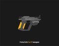 Futuristic Sci-Fi Pistol flat vector. Weapon. Gun