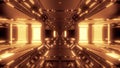 Futuristic scifi space hangar tunnel corridor with nice reflection and glass in bottom 3d illustration wallpaper