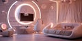 Futuristic scifi style space room.