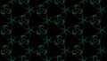 Futuristic seamless pattern in green tones on black background. Royalty Free Stock Photo