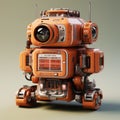 Futuristic Search And Rescue Robot With Realistic Orange Camera Cg