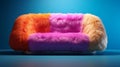 Futuristic 2 Seater Sofa Bed With Amazing Shapes And Bright Colors