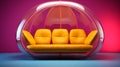 Futuristic 2 Seater Sofa Bed With Amazing Shapes And Bright Colors