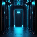 Futuristic secure gateway portal featuring minimalist sci-fi design elements where advanced technology meets cybersecurity Royalty Free Stock Photo